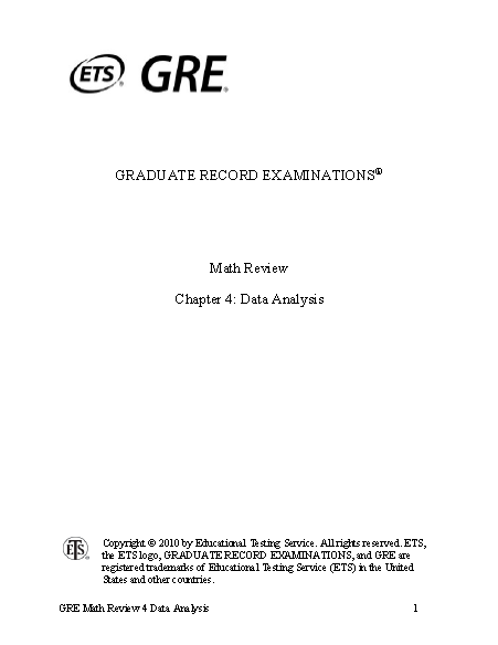 Книга на английском - GRE Math Review. Chapter 4: Data Analysis - обложка книги скачать бесплатно